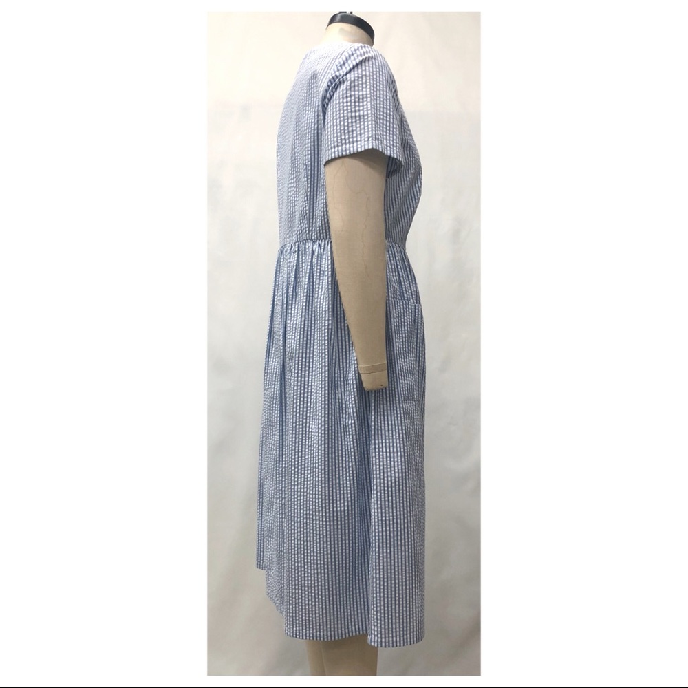 The Vermont Country Store Blue Seersucker Dress - Picture 4 of 11
